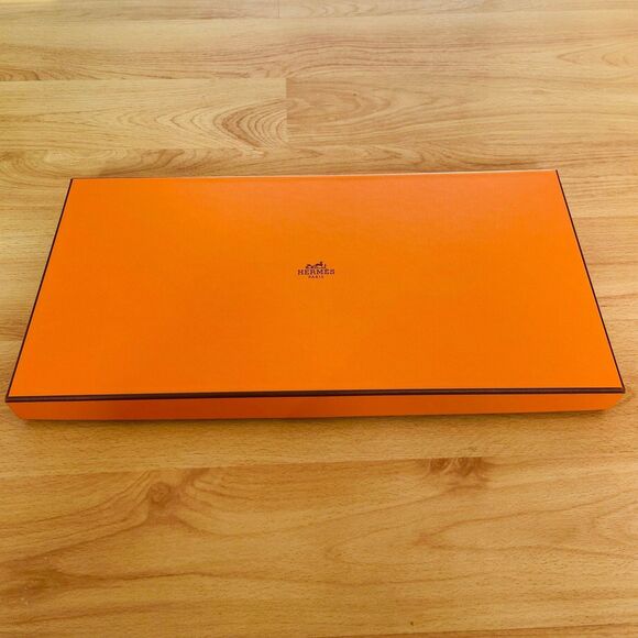 Hermes Gift Box - orange small gift box {EMPTY BOX} (14.5" x 7.25" x 1.15") [B] - Picture 2 of 8
